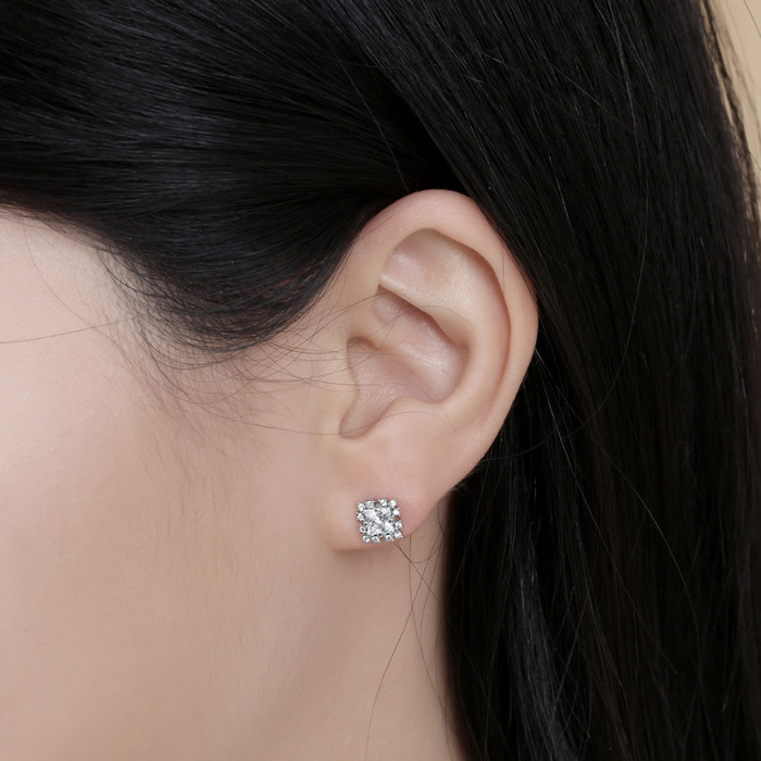 실버925 비쥬팝 로베틱 스퀘어 귀걸이 10545 (당일발송),14K,18K,jewelry